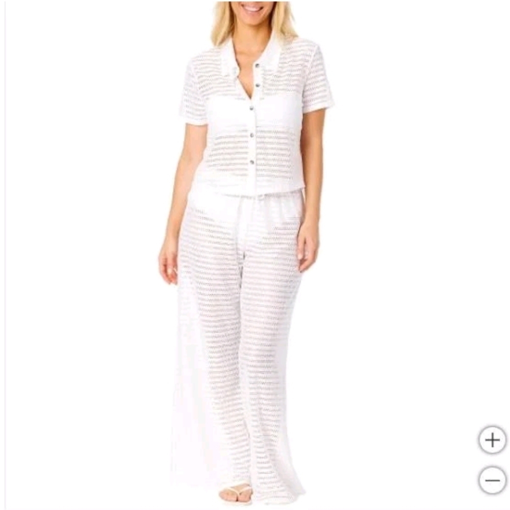 NWT Hurley Women's Swim Cover Up Set white M L